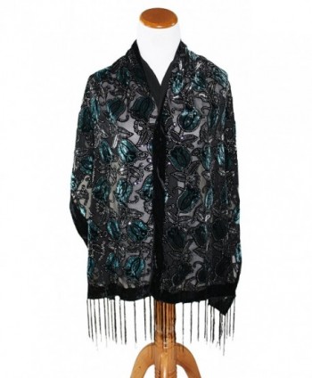 Ted Jack Peacock Burnout Brocade in Cold Weather Scarves & Wraps