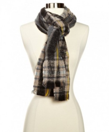 Echo Women's M-Soft Boucle Plaid Woven Scarf - Black - CM11ESB54O1