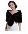Aukmla Wedding Fur Wraps Shawls for Women with Clasps - Black - C6185THG0UG