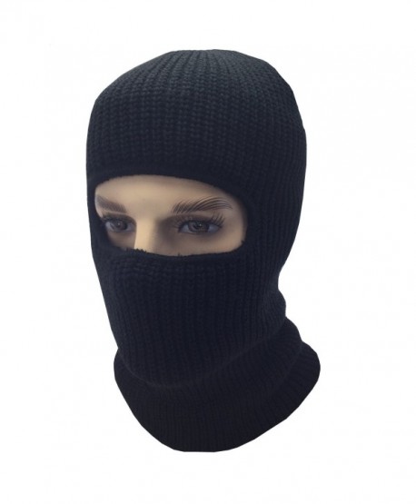 Mens Black Knit Thermal Face Ski Mask - 1 Hole - CW12O1848AP