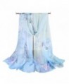 Tuscom Women Chiffon Animal Bird printed Scarves Wrap Shawl（160&times50CM） - Light Blue - C812O642DOC