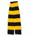 Long Acrylic Knitted Scarf for Men/Women Winter Stripe Neck Warmer Scarf - Navy/Gold - CR11HV66WFP