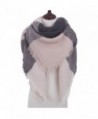 Women's Winter Scarf Tartan Tassel Plaid Shawl Large Warm Soft Chunky Square Scarf Wrap Blanket - Pink3 - C81884GAX6X