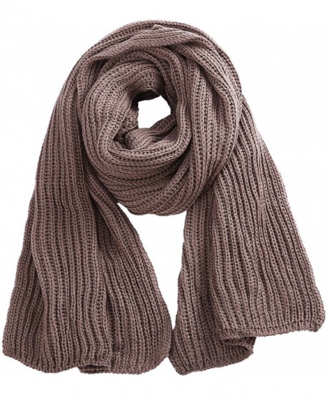 Soft Winter Scarves Warm Knit Scarves for Outdoor Knitted Womens Scarves - Dark Khaki - CS188M20LGT