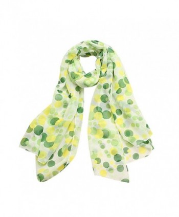 Lookatool Women Lady Chiffon Dots Long Soft Neck Scarf Shawl Scarves Stole Wraps - Green - CM1265OTK75