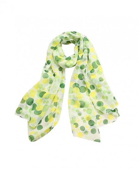 Lookatool Women Lady Chiffon Dots Long Soft Neck Scarf Shawl Scarves Stole Wraps - Green - CM1265OTK75