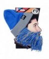 Beard Head Tailgate Series Knit Beanie w/ Beard Hat - Light Blue & Grey - CB12LC6Y3N7