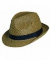 Dorfman Pacific Two Tone Paper Braid Snap Brim Fedora - Tea/Black - CZ11DC8ZLW1