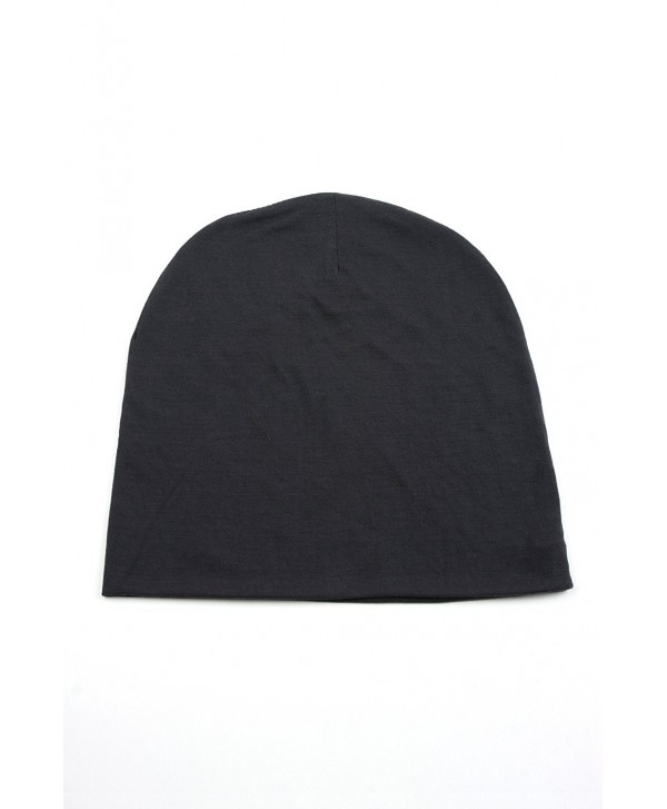 Unisex Solid Color Soft Jersey Skull Cap Beanie 407HB - Darkgray - C211O31OOXD