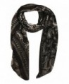 Peach Couture Simple & Classic Lightweight Paisley Design Scarves (Many Colors) - Brown - C41290N7XWR
