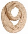 LRKC Womens Knitted Winter Infinity - Beige - CK12NYFB0DQ
