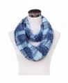 Premium Plaid Stitched Jean Infinity Loop Circle Scarf - Diff Colors - Blue - CM128OHFDEF