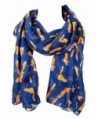 Euter Women Soft Scarf Foxes Print Pattern Scarves Shawl Wrap Gift for Her - Blue - CE187KLGDGZ