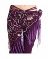 ZLTdream Women's Belly Dance Mesh Triangler Hip Scarf - Purple - CX11L0F0MGD