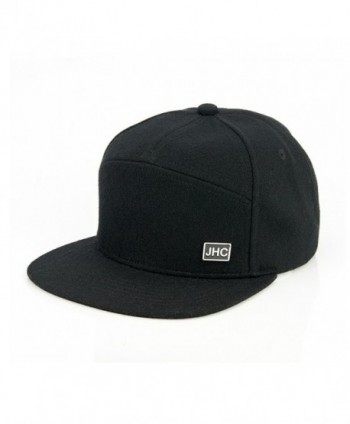 JHC Structured Woolen Snapback Black