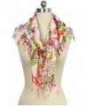 Saachi Women's Floral Print Square Scarf with Tassels 36 x 36 Inches - C212O3Z4WIG