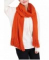 Wander Agio Women's Warm Long Scarves Winter Scarfs Pure Color Scarf Tassel - Orange - C9186GID54M