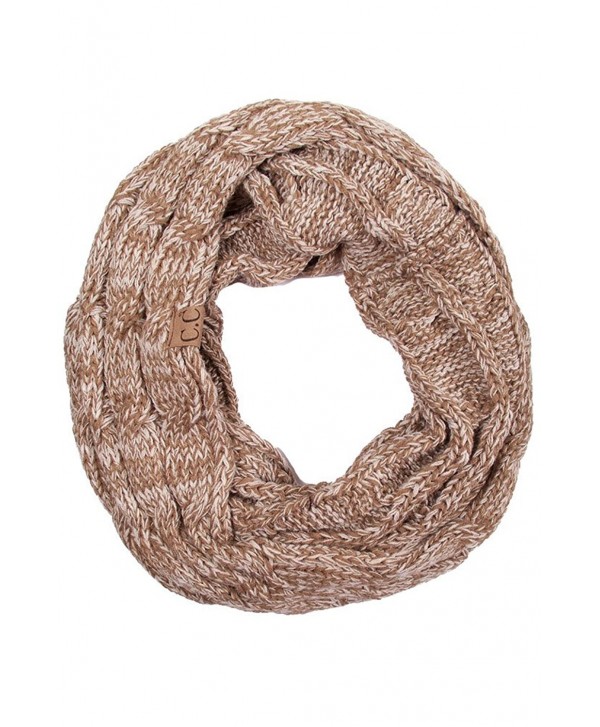 ScarvesMe CC Trendy Warm Chunky Soft Cable Knit Infinity Scarf - Taupe - CL12M0KN8OJ