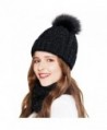 Beanies Women Winter Warm Knit Hats Ski Cap Infinity Scarf Set - Black - C5186TU2GDS