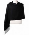 Womens Pashmina Shawl Wrap Scarf - Ohayomi Solid Color Cashmere (21 Colors) - Black - CI186M4XGCX