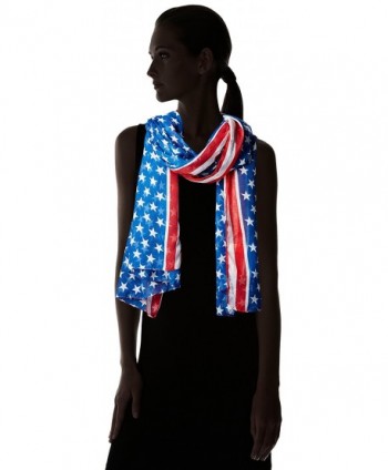 Womens Americana Oblong Scarf Navy in Fashion Scarves