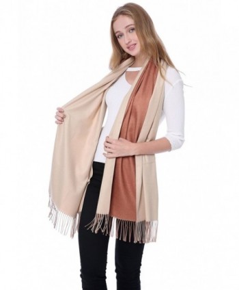 Cashmere Blend Pashminas Scarf Wraps Shawl Soft Warm 78" x 26" Reversible Scarves - Camel/Beige(12) - CJ187HKHOID