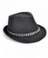 Edgy Rocker Solid Fedora Hat - Gray - C411PV1Y9NJ