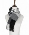 Belle Donne - Womens and Mens Cashmere Feel Winter Plaid Scarves Shawl Wrap - Black-gray-ivory - CD17YEHG4C8