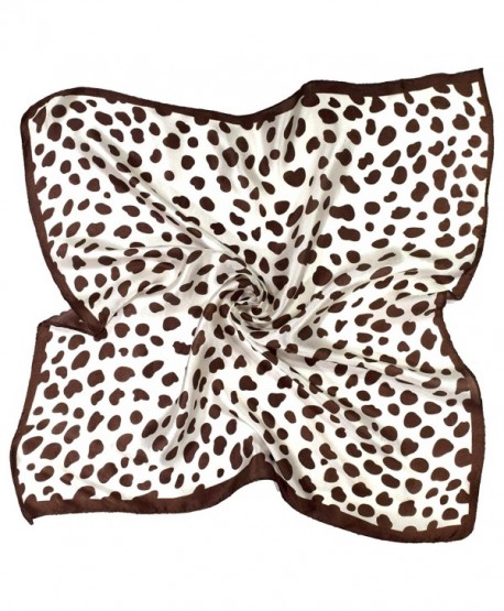 Brown Leopard Printed Small Fine Pure Silk Square Scarf - CT12FW0LYFT