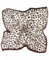 Brown Leopard Printed Small Fine Pure Silk Square Scarf - CT12FW0LYFT