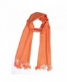 Reversible Pure Color Silky Beach Wrap Shawl Womens Decoration Scarf - Orange - CT12H09N737