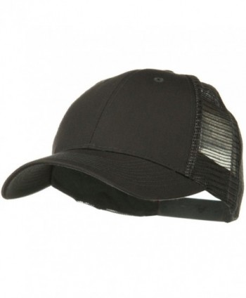 Solid Cotton Twill Low Profile Nylon Mesh Back Cap - Charcoal Grey - CC11918EVPT