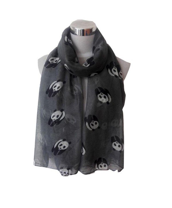 CreazyWomen Lady Panda Print Shawl Voile Rectangle Scarf Scarves - C6129MC4SR9