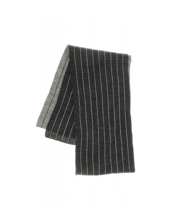 Chaps Unisex Reversible Pinstriped Knit Scarf (One Size- Gray) - CR12N696EMN