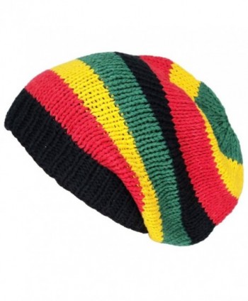 Asian Idyllica Handmade Crochet Knit Beanie One Size Multicoloured Rasta 102 - CJ11DCQBE29