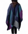 Womens Winter Geometric Pattern Poncho