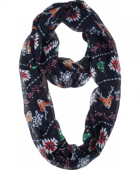 Vivian & Vincent Soft Light Elegant Merry Christmas Sheer Infinity Scarf - C8 - CD187X0L7I4