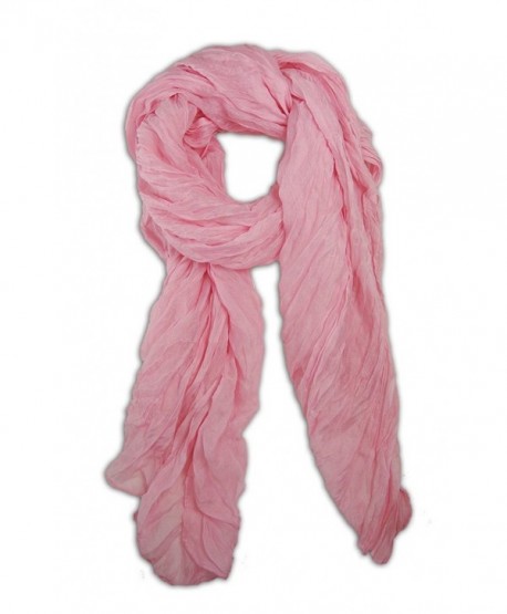 Long Candy Crinkle Scarf - Light Pink - C411H0FNWOL