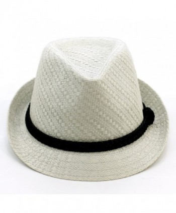 LUNADA BAY Paper Lightweight Straw Fedora Hat - Light Grey - CX11OI891PR