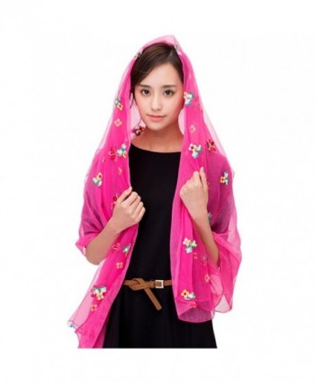 Fashion Floral Embroidery Lightweight Scarves