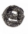 Huan Xun Women Floral Print Circle Infinity Scarf Long - B Black and White - CJ11P7VRYG7