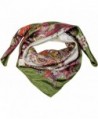 MEYKISS Women's Floral Print Silk Kerchief Square Bandana Scarf - Army Green - C611ANK33RP