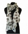 Pamper Yourself Now Women's Sketched Sheep Design Long Scarf - White - CI1271BU5HZ