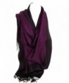 Two Sided Reversible Plain Pashmina Feel Wrap Scarf Shawl Stole Head Scarves - Purple & Black - CG12O0354GB