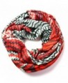 Anytime Scarf Red Women's Chevron Infinity Loop Circle Scarf Snood - CZ11GCU506D