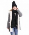 Bienvenu Women Soft Warm Cable Knitted Warm Fleece Lining Hat Scarf Winter Set - Black - CS186LAX8G6