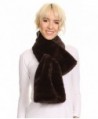 Sakkas Malen Long Rectangle Faux Fur Warm Soft Furry Wrap Around Loophole Scarf - Brown - C212MX3I97J