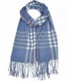 Hand By Hand Aprileo Women's Plaid Scarf Checkered Classic Long Wrap Shawl - Denim Blue - CY188DK4W3H