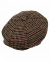 Men's Wool Blend Applejack Houndstooth Plaid IVY newsboy Hat - Brown - CB126W6JAL1