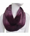 JET-BOND Light Infinity Scarf Hollow Blooming Contrast Color FP03 Knitted Women Winter - Dark Purple - CA187EXEOQT